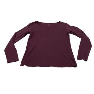 J Jill Shirt Womens Small Purple Perfect Pima Long Sleeve 100% Pima Cotton